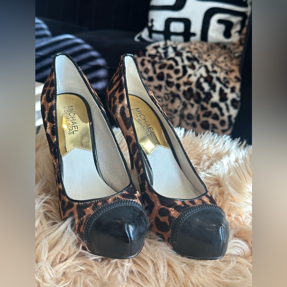 Michael Kors Leopard Print Women's Heels | Real Cow Hair | Size 6.5